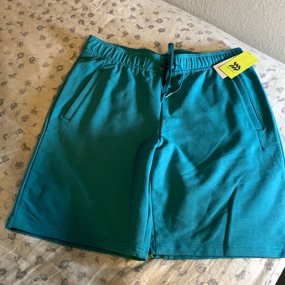 Women’s teal gym shorts.  Size medium. All in Motion.